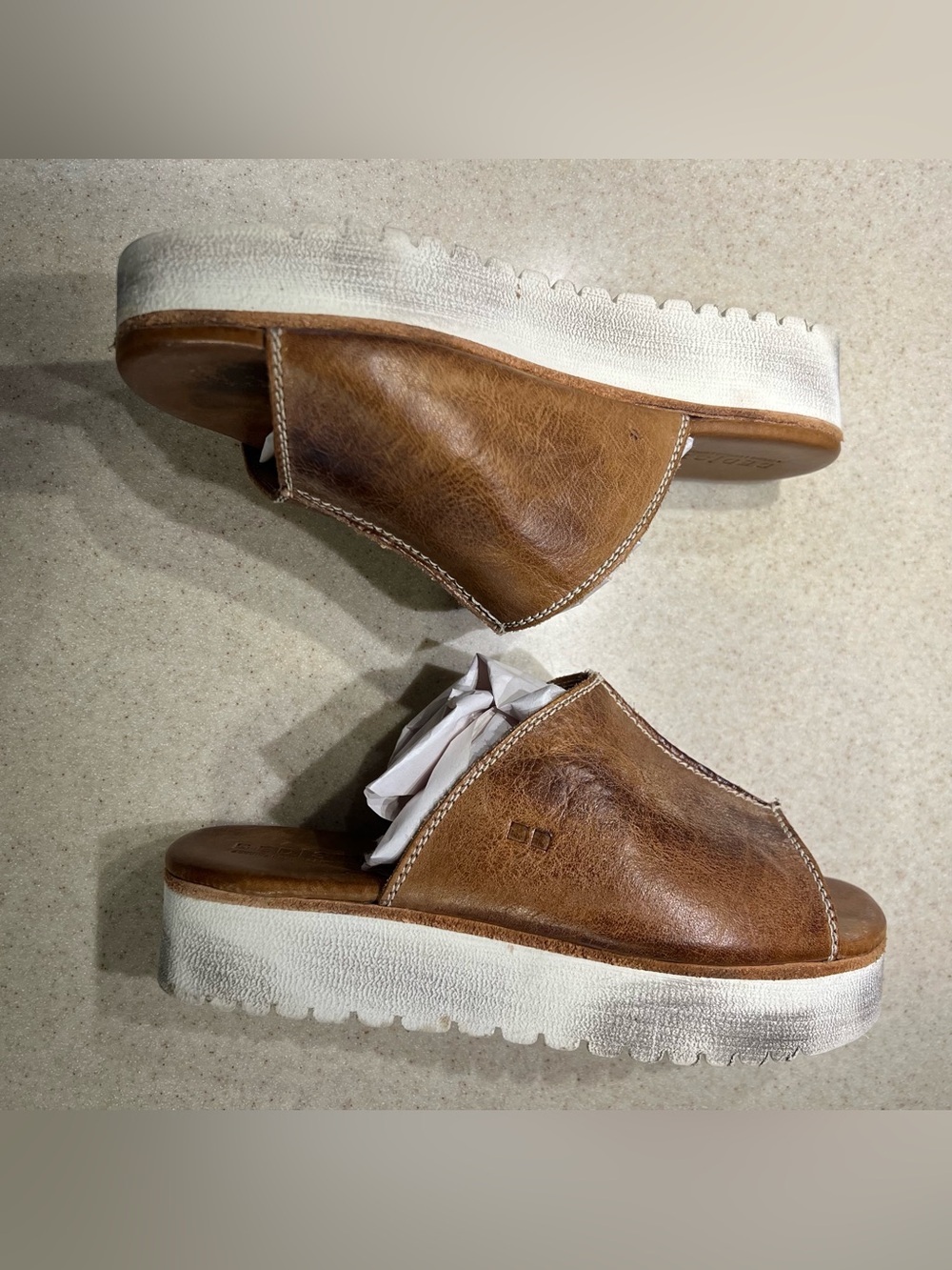 Bed Stu Fairlee II Leather Platform Slip On Sandal Size 8 - Picture 9 of 12